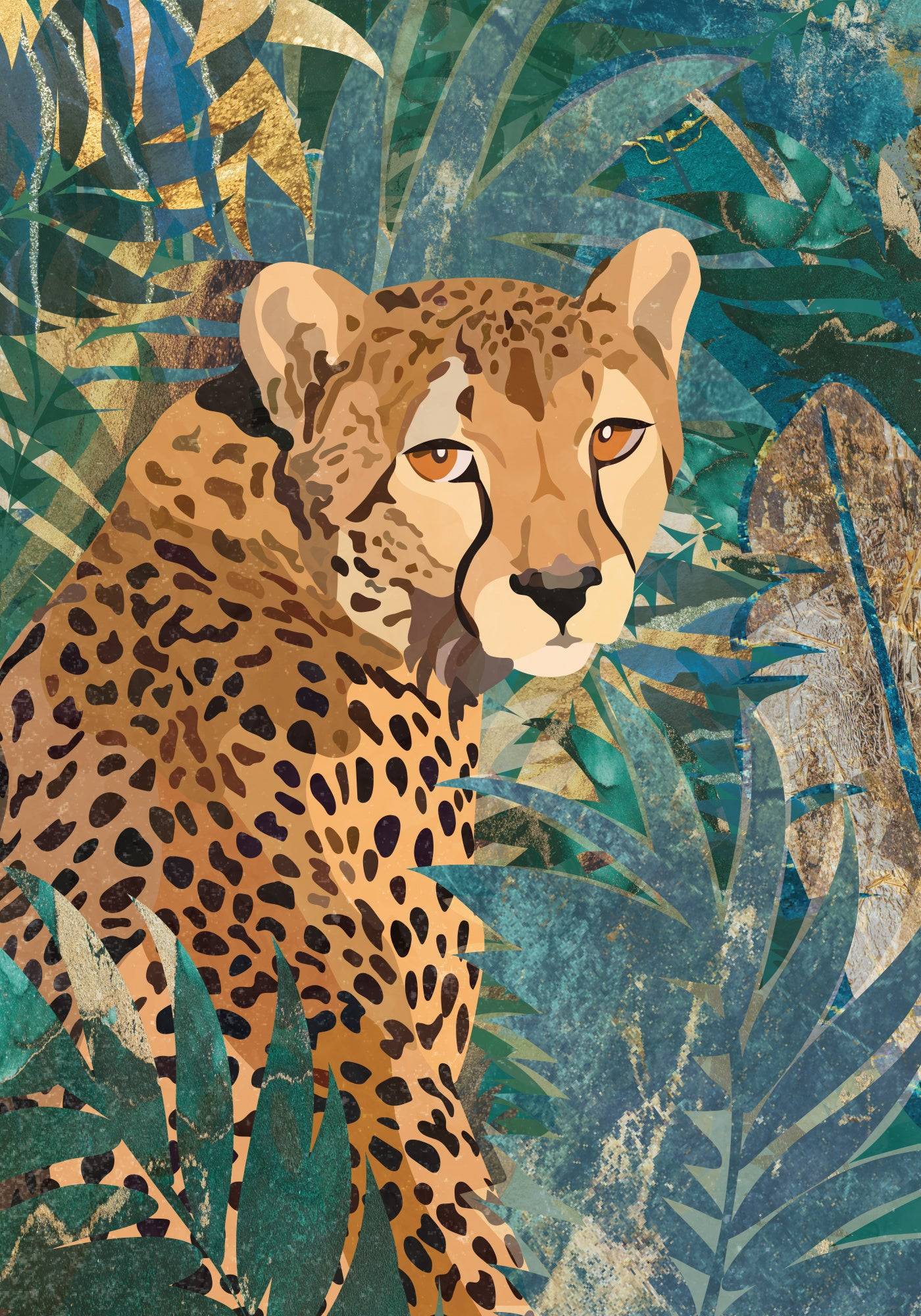Cheetah In the Jungle 2 Poster och Canvastavla - Canvas / 50x70 cm
