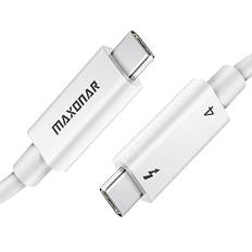 [Intel-certifierad]Maxonar Thunderbolt-kabel 4 2 m USB TB4-kabel 4,40 Gb/100 W, 8K @ 60 Hz, dubbel 4K-videokabel, kompatibel med bildskärm, Mac Studio, M1, M2, Macbook Air, SSD, eGpu, dockningsstation