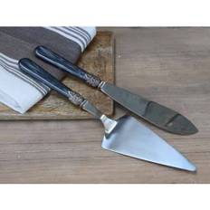 Chic Antique Linas Cake Server & Cake Knife Antique Coal Set of 2