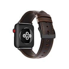 Apple Watch (42/44/SE/45/46/49mm) - ICECASE™ Retro Ægte Læder Urrem - Brun