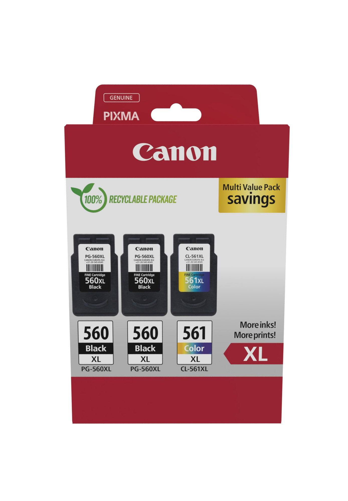 Canon 3712C009 blækpatron 3 stk Original Højt (XL) udbytte Sort, Blå, Magenta, Gul