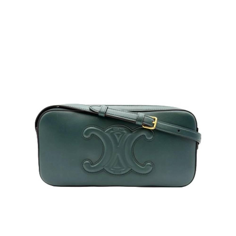 Celine Vintage Pre-owned Læder Crossbody Taske - Vintage - Dame - Grøn - ONE SIZE - Læder