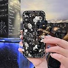 Lulumi-Phone Case For Samsung Galaxy A14 5G/4G/SM-A146P, Waterproof Simplicity Cartoon Black pearl pendant cute Back Cover Bear bracelet cell phone case cell phone cover silicone