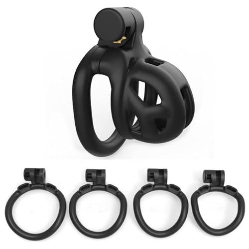 Flat Chastity Cage, Small Chastity Cage, inverted Chastity Cage for Men Penis Cage Man Dark Lock Design, bra Concealment, Couples Bondage SM Sex Toys 3 (A)