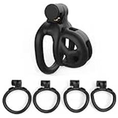 Flat Chastity Cage, Small Chastity Cage, inverted Chastity Cage for Men Penis Cage Man Dark Lock Design, bra Concealment, Couples Bondage SM Sex Toys 3 (A)