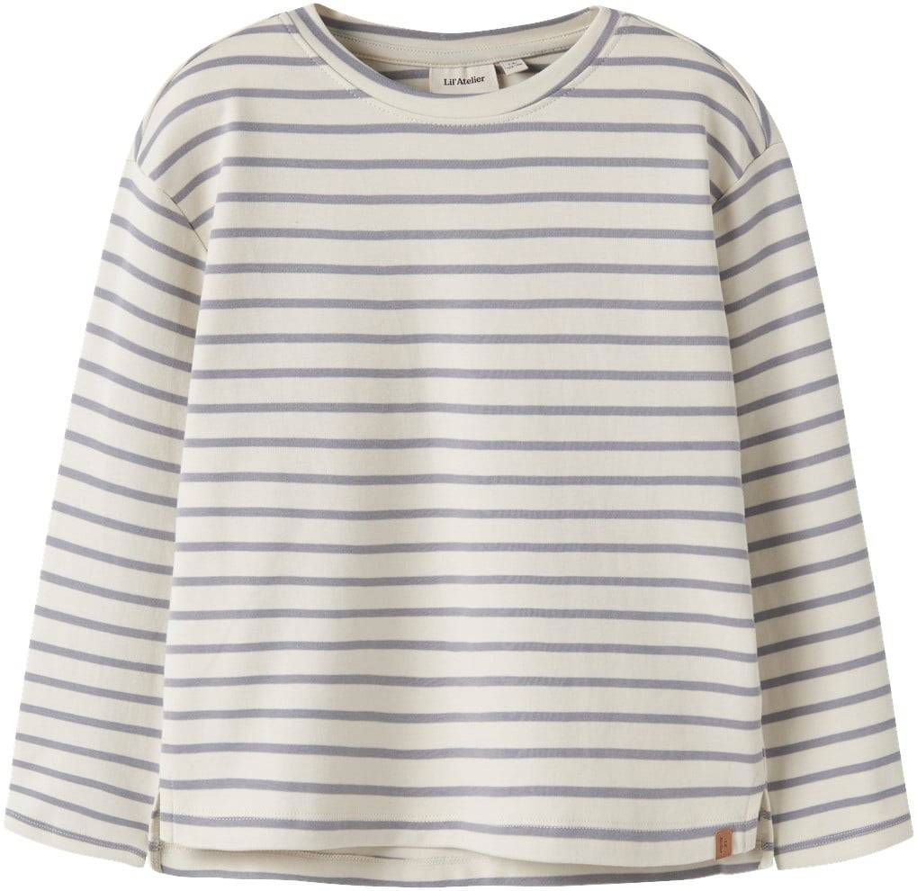 Lil' Atelier Nmmlimia LS Loose TOP LIL Noos Str 116 - Turtledove/sleet Langærmede T-shirts hos Magasin.
