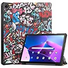 Dlahaby Fodral för Lenovo Tab M10 Plus 3rd Gen 10,6 tum 2022, PU-läder skyddsfodral med stativfunktion, smart fodral för Lenovo Tab M10 Plus (3rd gen) TB-125F/TB-128F surfplatta, graffiti