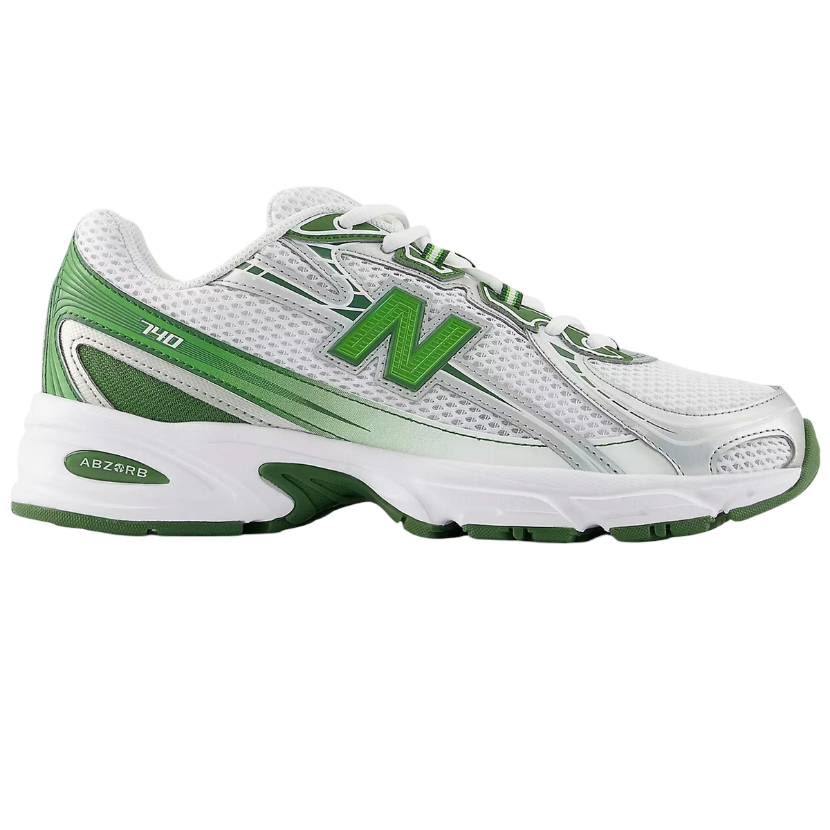New Balance 740 White Alpine Green Silver Metallic - 38