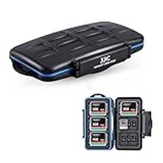 JJC 36 kortplatser minneskort skyddsfodral förvaring för 12 SD SDXC SDHC 18 Micro SD TF 6 CF kompakta flashkort, minneskort fodral vattentätt SD-fodral skyddslåda med karbinhake