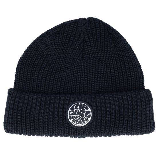 Rip Curl - Svart cuff Beanie - Kids Icons Eco Beanie Black Cuff @ Hatstore