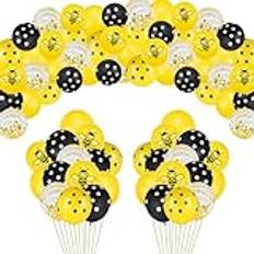 100-pack Happy Bee Day ballonger bi tema gula latexballonger humla prickar konfettiballonger för baby shower bi ballonger dekorationer kit bi fest ballonger bi födelsedagsfest dekoration