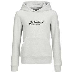 Jack & Jones Hoodie - JjBeau - Vit Mererad - Jack & Jones - 16 år (176) - Hoodie