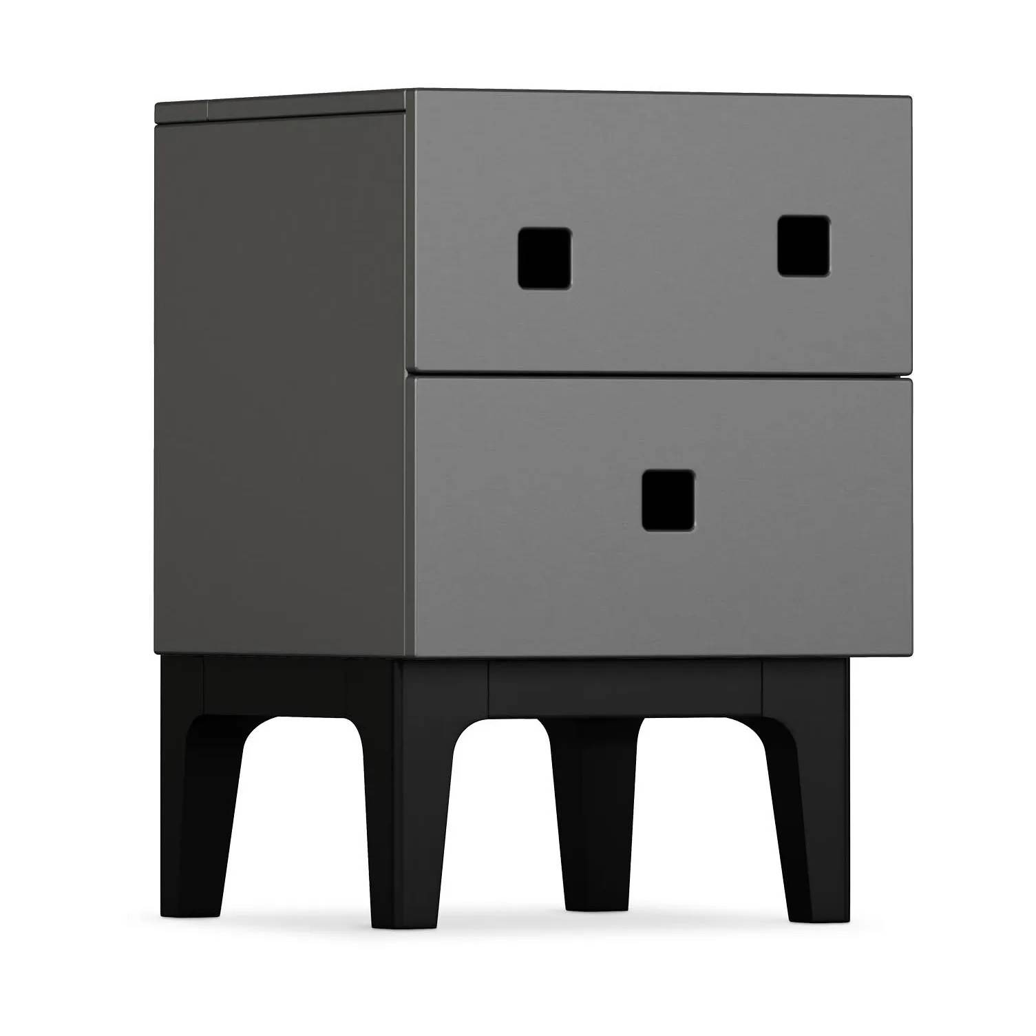 Zweed Peep S1 sengebord slate grey, sort lak.