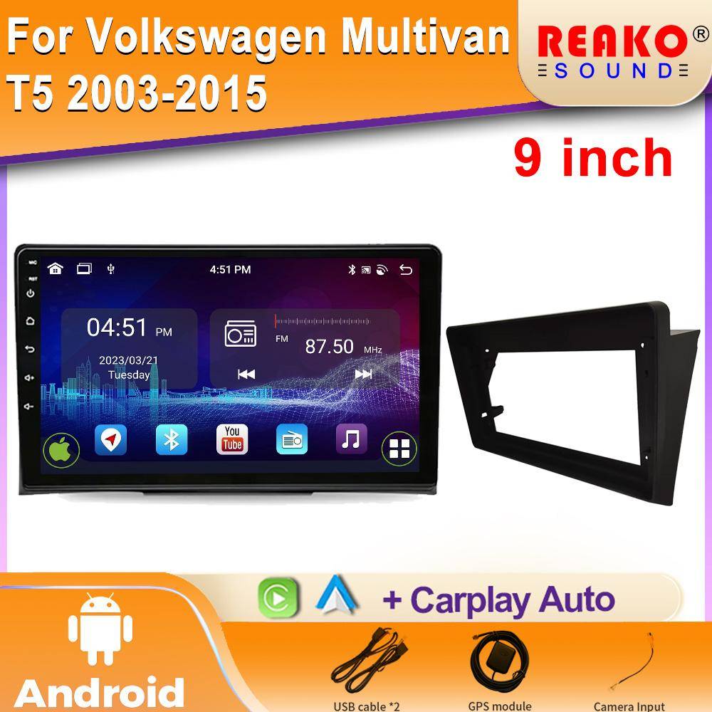 För Volkswagen Multivan T5 2003-2015 Android Bilradio Multimedia Navigation 2 din Android Bilradio CarPlay Stereo video