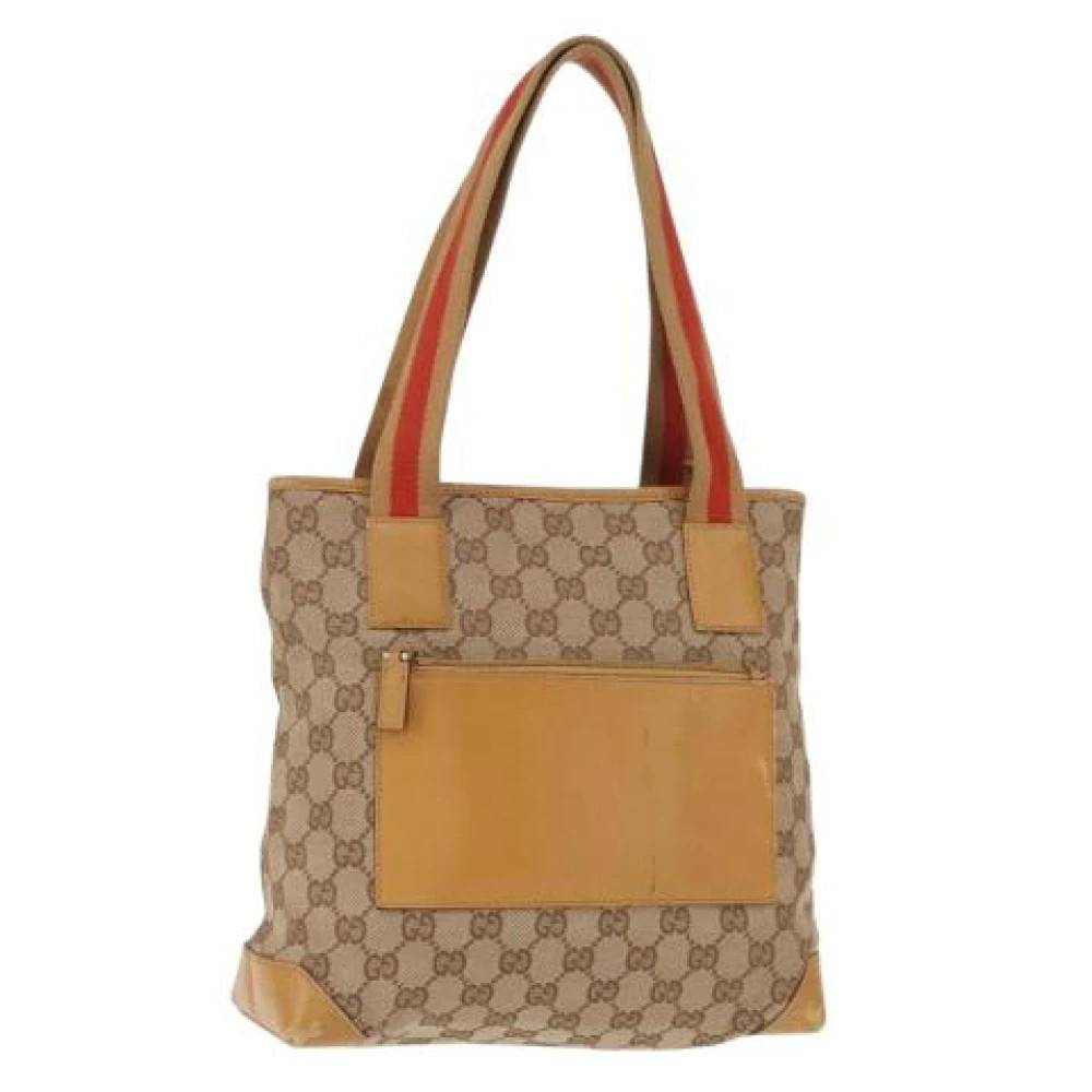 Gucci Vintage Pre-owned Canvas gucci-tasker - Vintage - Dame - Beige - ONE SIZE - Tyl