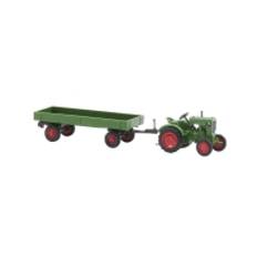 Busch 54102 H0 Lantbruksmodell Deutz F1M 414 med släpkärra