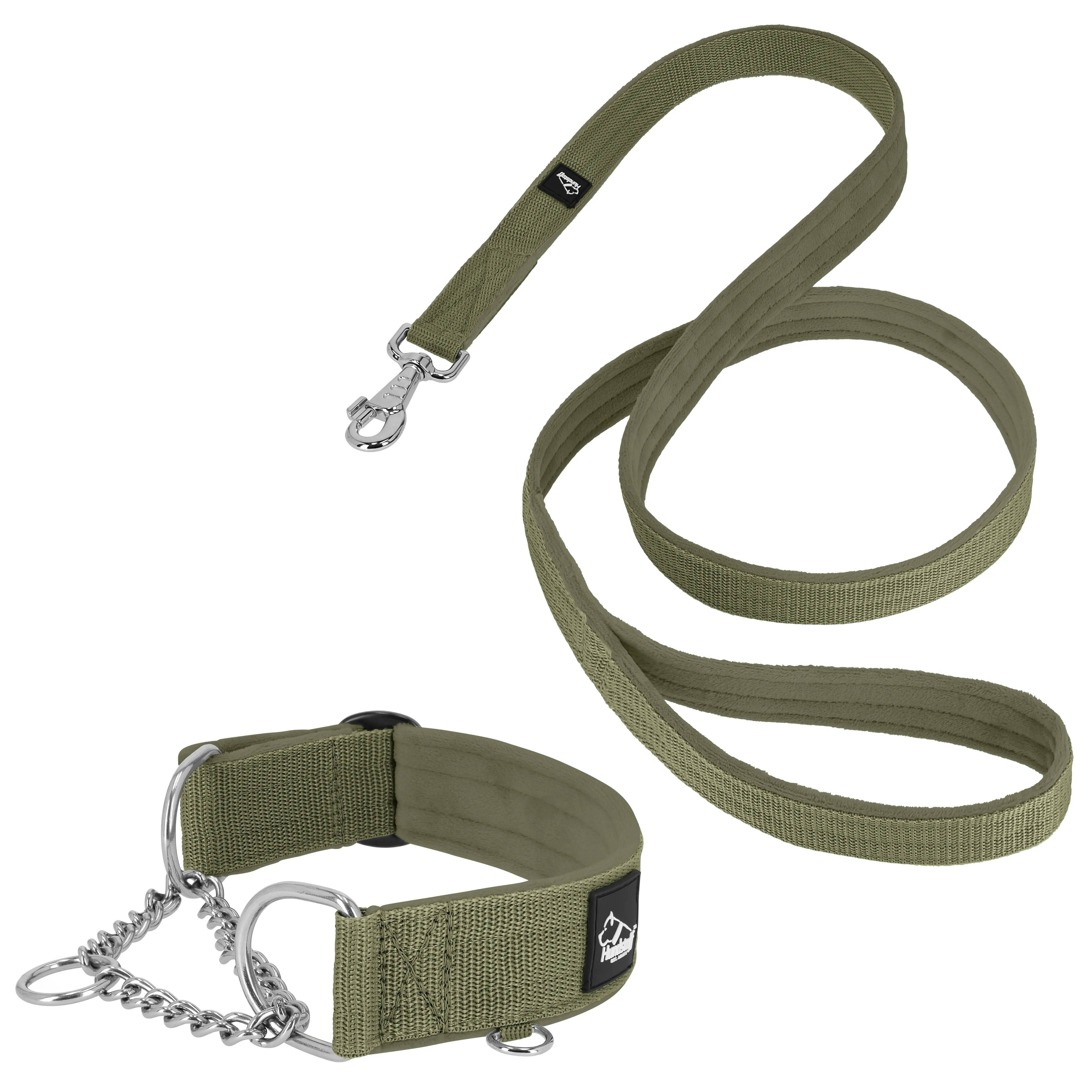 Martingale Chain Set Khaki – Halvstryp halsband & koppel - Default Title