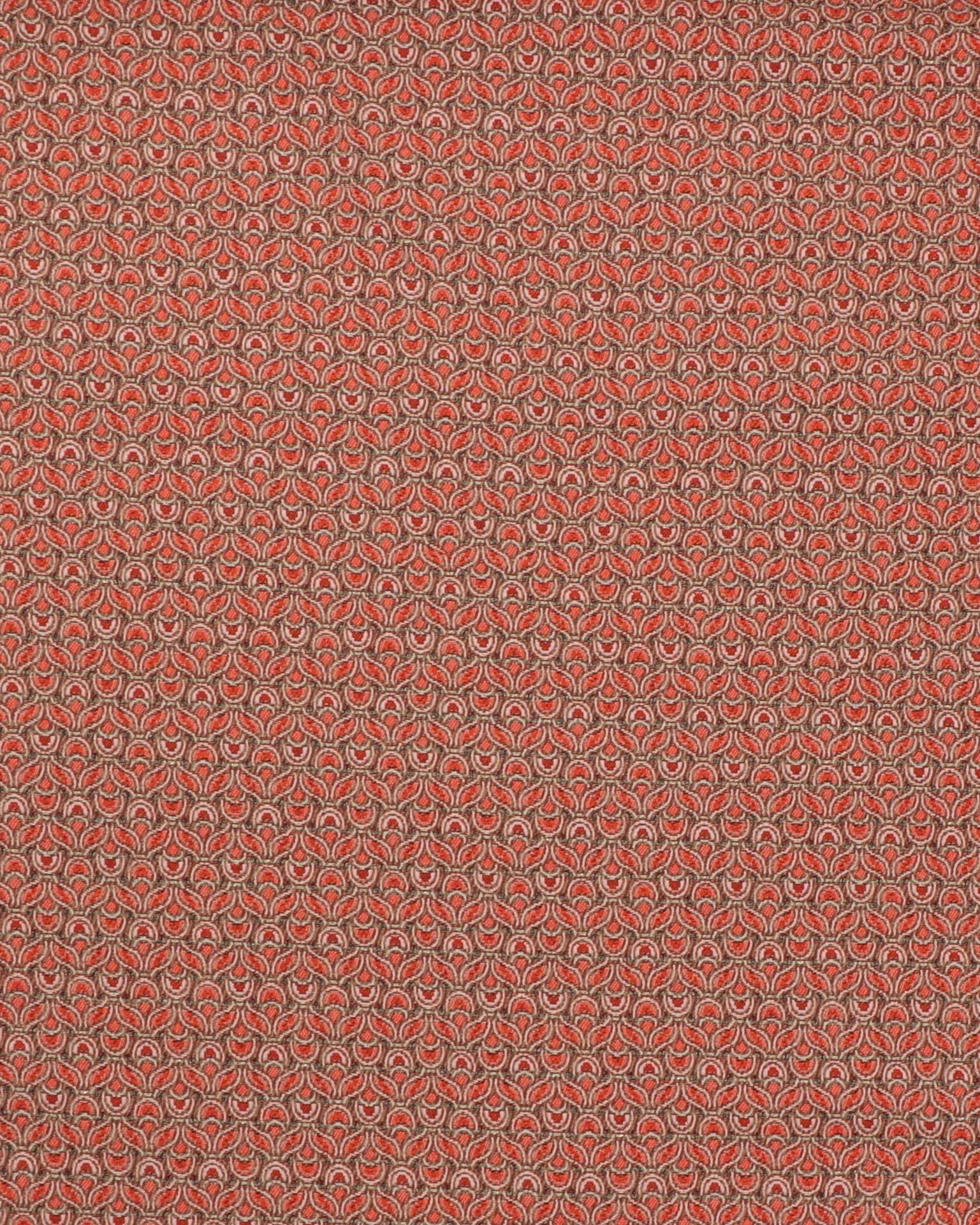 Brokade, mønster i orangerød - Bomuld/polyester - _Bomuld, _Polyester