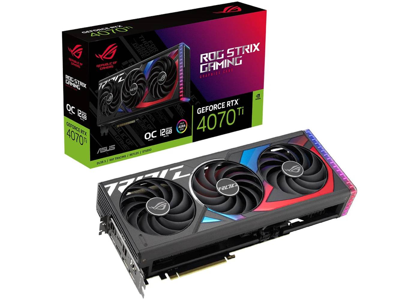 NVIDIA ASUS ROG Strix GeForce RTX 4070 Ti 12G OC Graphics Card ROG-STRIX-RTX4070TI-O12G-GAMING - One Size (One Size)