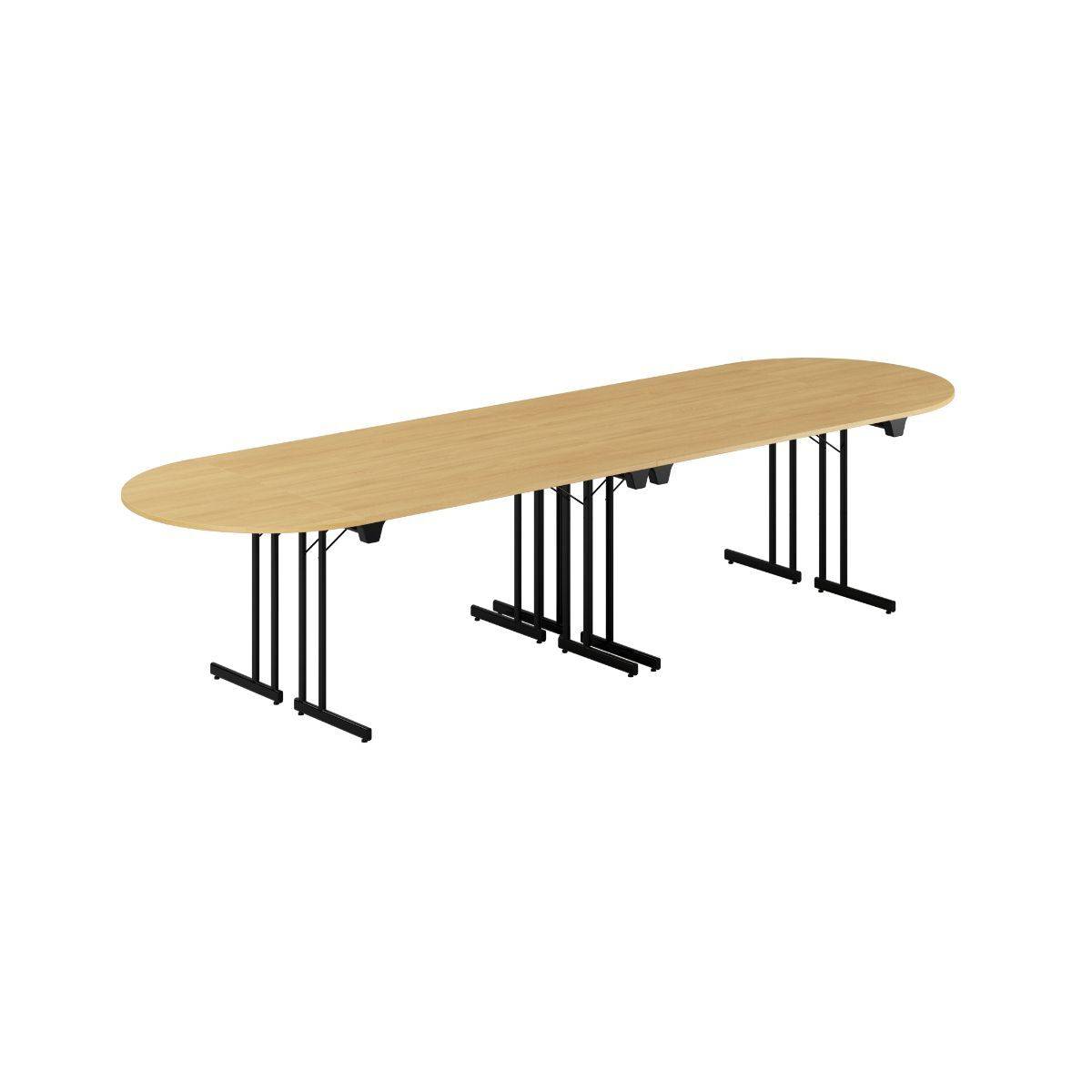 Konferencebord - 340x100cm - Sammenklappeligt bord - Eg-sort.