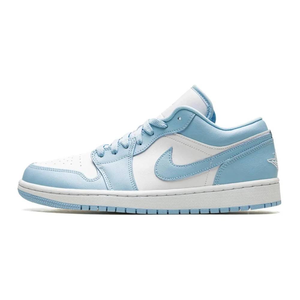 Jordan, Träning , unisex, 36 1/2 EU, Läder, Ice Blue Låg Topp Basket Sneaker