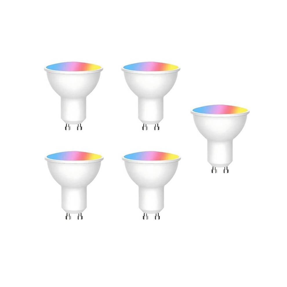5PCS Tuya GU10 LED Light Bulb Dimmable 6W 220V 5CH RGB+White Light+Warm Light Life App Control