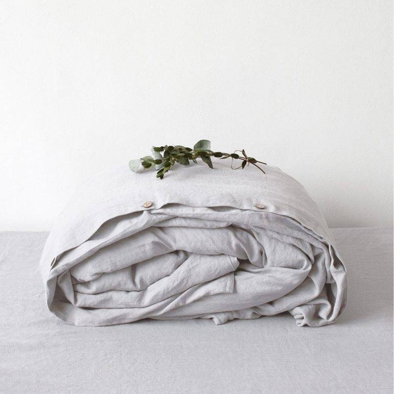 Dynebetræk Vasket Hør - Silver - Linen Tales - 240x220