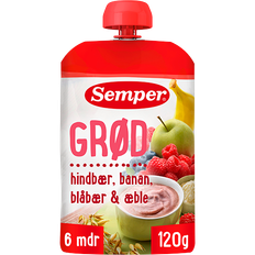 Semper Grød Hindbær/Banan/Blåbær/Æble 6M (120 g)