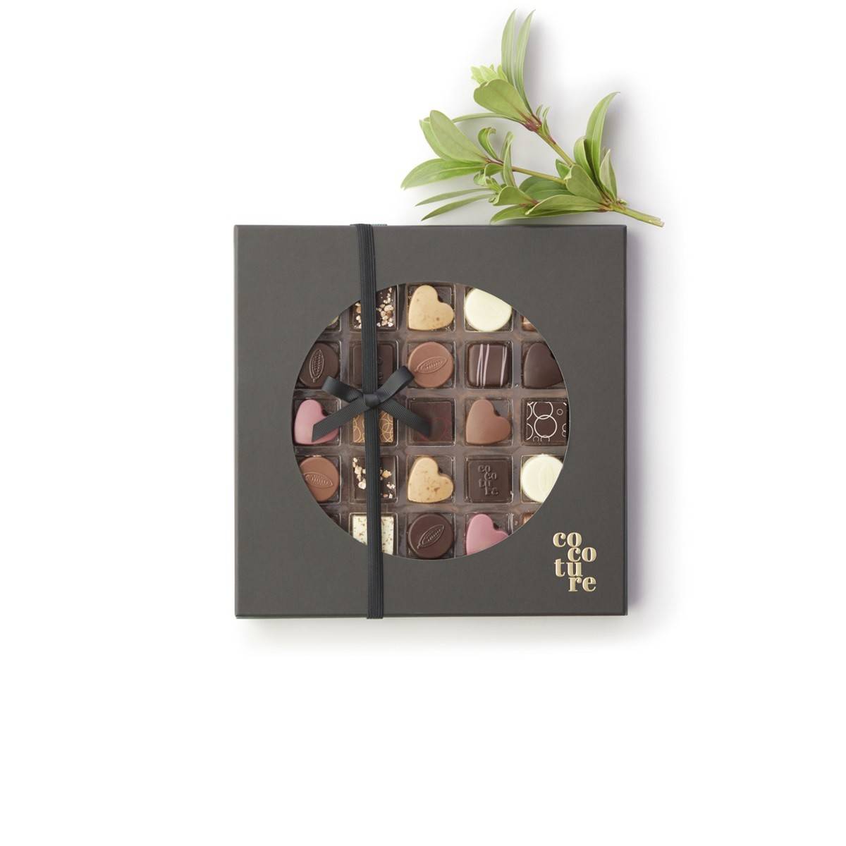 Cocoture 25 stk. fyldte chokolader og konfektstykker i sort æske 225g.
