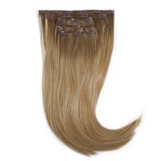 Rapunzel of Sweden Vegan Clip-ins Straight / Medium Volume / 5 pieces 50 cm Brown Ash Blonde Balayage B5.1/7.6