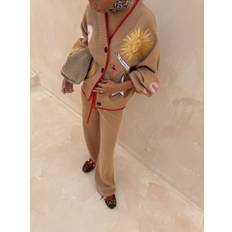 Never Fully Dressed Never Fully Dressed Brown Camel Wide leg Trousers