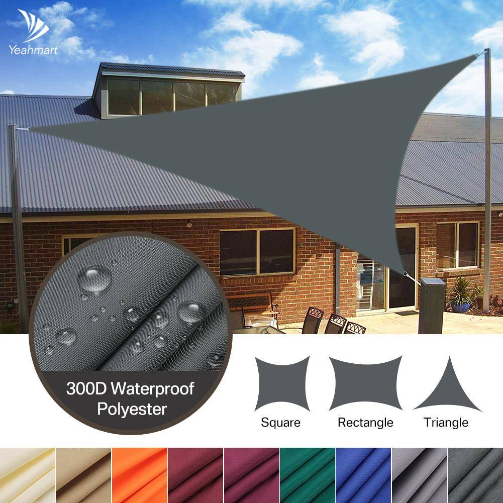 5/3.6/3/2M Triangel Skuggsegel Vattentätt Solskyddssegel Markis 98%UV-blockering Markis med Gratis Rep för Trädgård Uteplats Pergola Lusthus 200x200x200CM