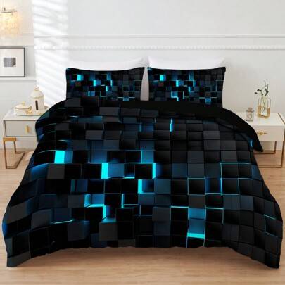 Fashionabla 3D-utskrift täcke, praktisk multifunktionell design med elegant känsla - Svart (135*200,200*200,168*229,203*229cm,220*240,229*229,264*229)