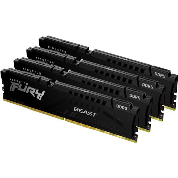 Kingston FURY Beast 128GB RAM (4-KIT) DDR5 5600MT/s CL40 UDIMM, sort.