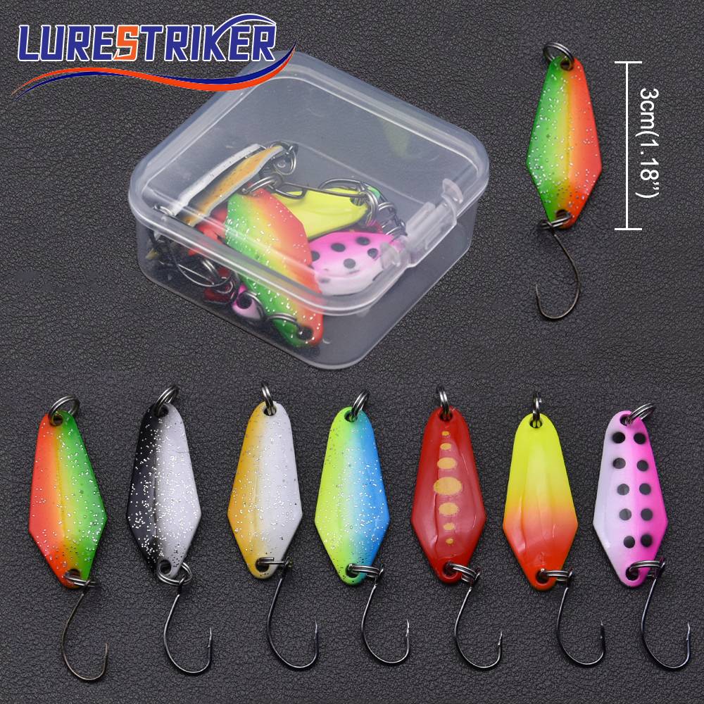 Lurestiker 3.5g 5g 8g Hard Metal Spoon Lure Spinnerbait for Fishing, Trout Pike Bass Walleyes Lure Bait Artificial Fish Tackle