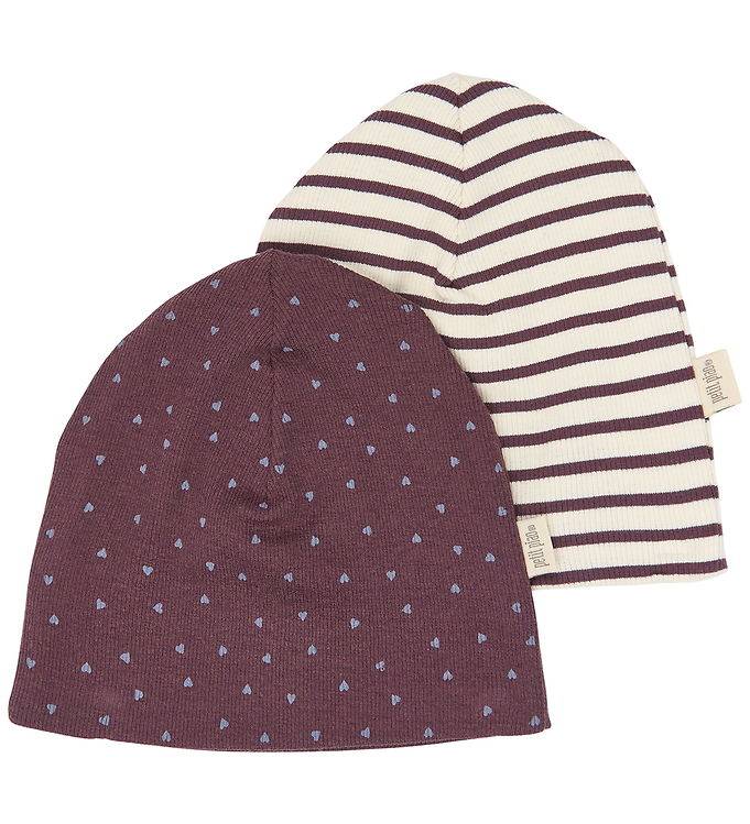 Petit Piao Mössa - 2-pack - PPSky - Huckleberry Striped - Petit Piao - 1½-3 år (86-98) - Mössa