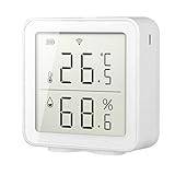 JTLB Termometer utomhustermometer, 10 x 9 x 5 Smart WiFi fuktighetssensor hygrometer utomhus inomhustermometer digital LCD-display temperatur fuktighetsmonitor
