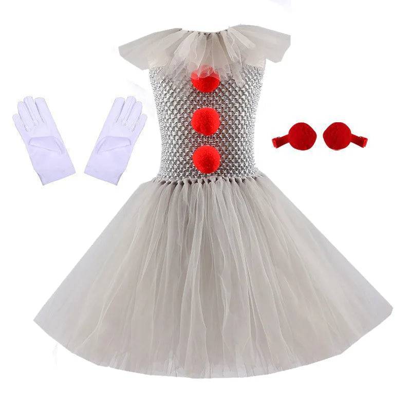 Halloween Costume For Kids Gray Girls Tutu Dress Kids Cosplay - spain / XXL(140cm-160cm) / Brown