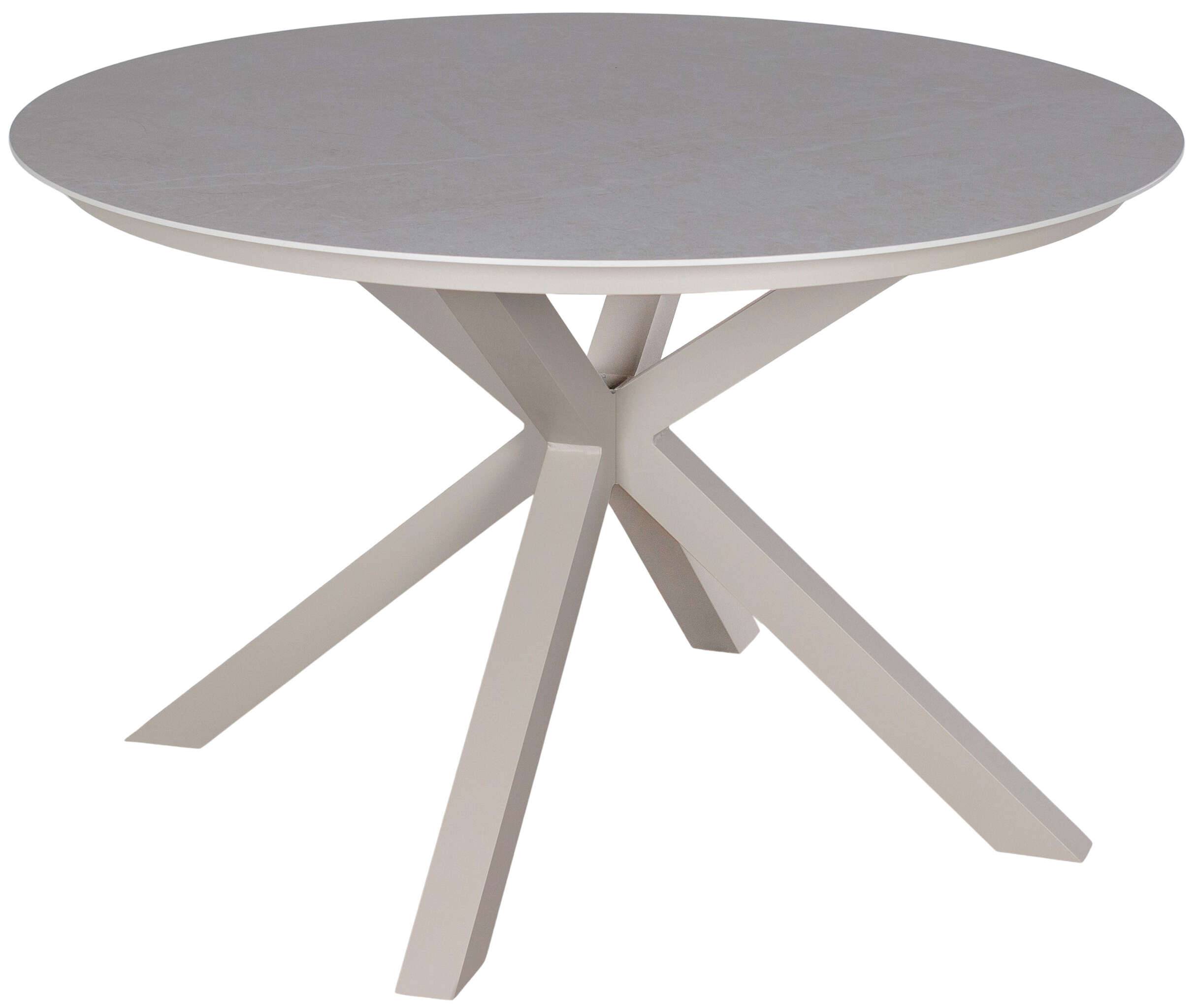Tisch Malaga 120 cm rund ivory Aluminium