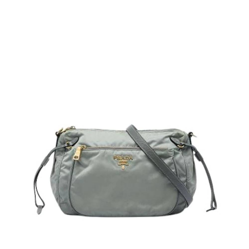Prada Vintage Pre-owned Vintage Crossbody Bag - Vintage - Dame - Grå - ONE SIZE - Læder