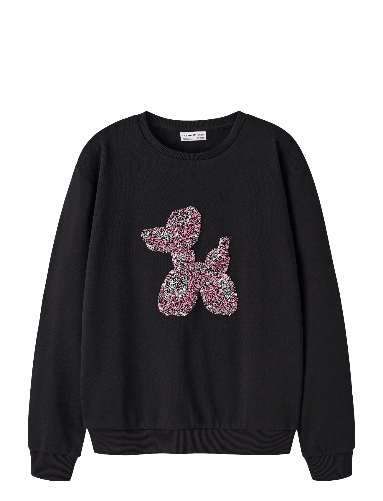 name it Nkfnosso Ls Nreg Sweat Bru - Black - 134-140
