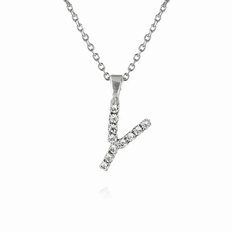 Caroline Svedbom Mini Letter Y Halsband (Rhodium)