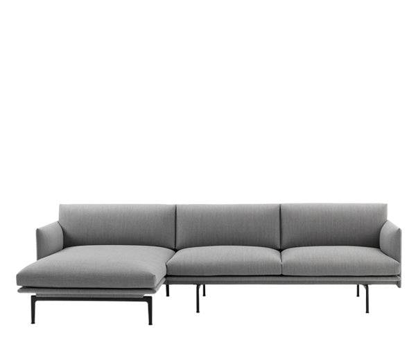 Muuto Outline Sofa Chaise Lounge - Fjord 151 Stof - Højre vendt