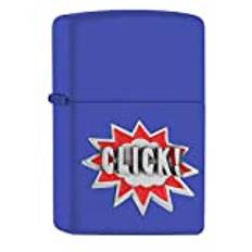 Zippo Zippo "Click", blå matta – bensin storm tändare, återfyllbar, i högkvalitativ presentlåda, Royal Blue matta, Normal, 2007121