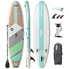 THURSO SURF Aufblasbares Stand-Up-Paddle-Board All-Around SUP Waterwalker 120 305×79×15 cm Deluxe-Paket | Carbonschaft-Paddel | Rollrucksack | Doppelkammerpumpe | Spiralleine