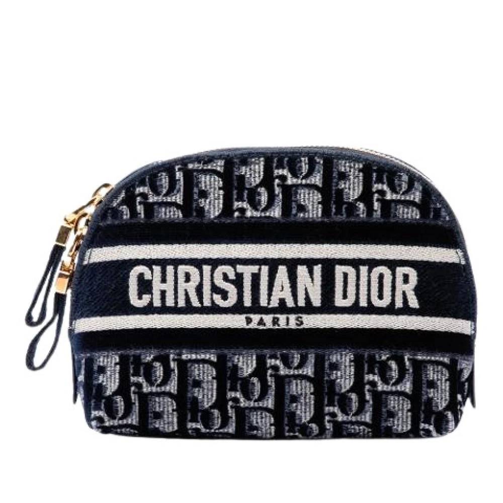 Dior Vintage Pre-owned Velvet Pouch - Vintage - Dame - Blå - ONE SIZE -