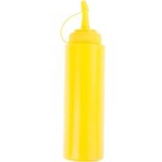 Plastflaska dispenser 8oz för såsvinägerolja ketchupmatlagningsverktyg kökstillbehör - Gul