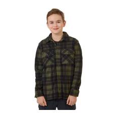 Wood Fleece JR skjorta, GREEN CHECK, Barn, 146-152
