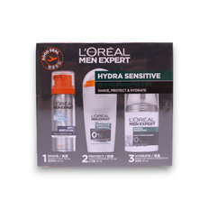 L'Oreal Paris reseset: alkoholfri återfuktande och regenererande dag- och nattkräm för män Expert 50 ml + Alkoholfri anti-svett deodorant för män Expe