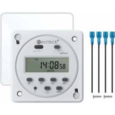 12V 16A Programmerbar Timer, Digital Stikkontakt med 16 Programmer, LCD-Skærm, Tyverisikringsfunktion